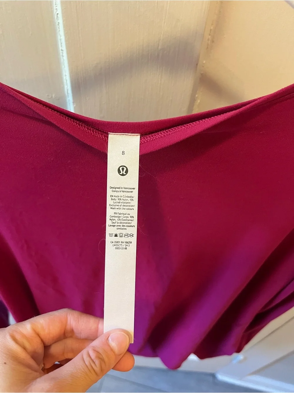 Lululemon Back in Action Long Sleeve Shirt *Nulu Magenta Purple Size 8 - Picture 7 of 9